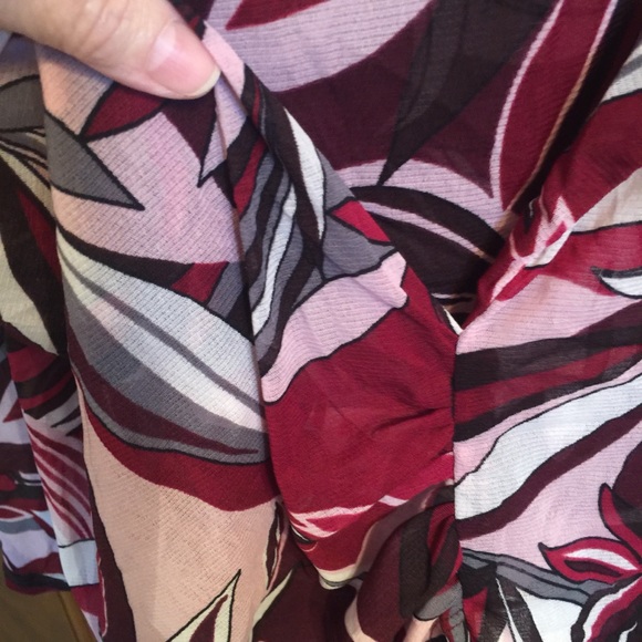 SOLD NWT Karen Kane 3X Wine & Roses 3/4 Sleeve Wrap - Picture 3 of 8